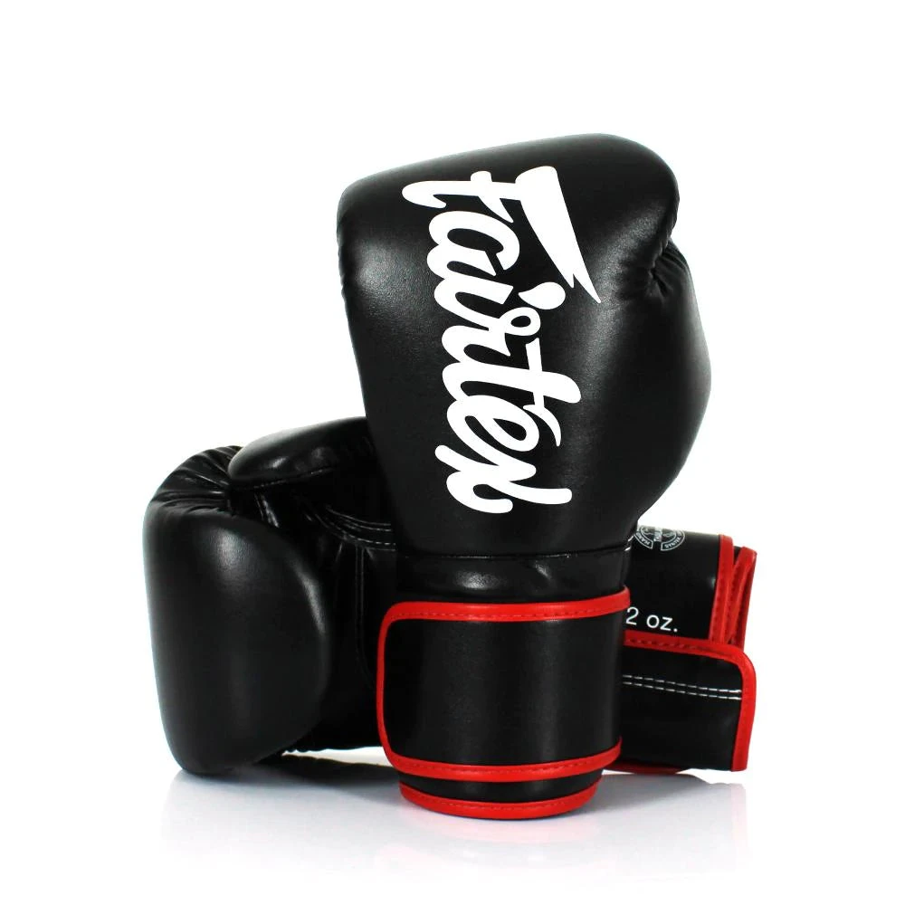 MUAY THAI MICROFIBER BOXING GLOVES FAIRTEX BGV14 - BLACK RED 1 MUAY THAI MICROFIBER BOXING GLOVES FAIRTEX BGV14 - BLACK RED