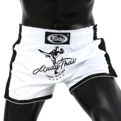 MUAY THAI SHORTS FAIRTEX SLIM CUT BS1707 WHITE