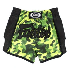 FAIRTEX MUAY THAI SHORTS SLIM CUT BS1710 CAMO GREEN -Fairtex BS1710 Fairtex Green Camo Slim Cut Muay Thai Shorts4