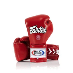 FAIRTEX BOXING GLOVES MEXICAN STYLE LACE UP BGL7 - RED