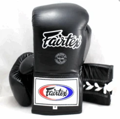 FAIRTEX BOXING GLOVES MEXICAN STYLE LACE UP BGL7 - BLACK