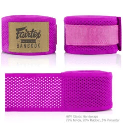 FAIRTEX ELASTIC MESH HANDWRAPS 180’ FULL LENGTH HAND WRAPS - PINK -Fairtex FAIRTEXHANDWRAPSHW4PINK