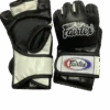 MUAY THAI MMA GLOVES FAIRTEX ULTIMATE COMBAT OPEN THUMB FGV12 - BLACK / WHITE