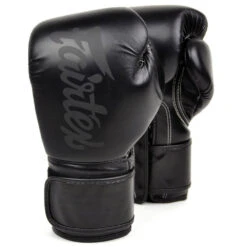 MUAY THAI MICROFIBER BOXING GLOVES FAIRTEX SUPER BLACK - BGV14SB