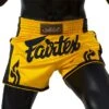 MUAY THAI SHORTS FAIRTEX SLIM CUT BS1701 YELLOW BLACK