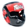 BOXING HEADGEAR HEAD GUARD FAIRTEX DIAGONAL VIEW HG13 - BLACK/RED