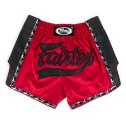 MUAY THAI SHORTS FAIRTEX SLIM CUT BS1703 RED -Fairtex MUAYTHAISHORTSBS1703 RB
