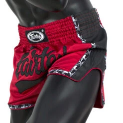 MUAY THAI SHORTS FAIRTEX SLIM CUT BS1703 RED -Fairtex MUAYTHAISHORTSBS1703 RB 3
