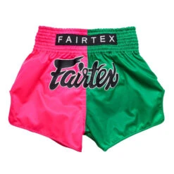 MUAY THAI SHORTS BY FAIRTEX BS1911 FIGHTER PINK GREEN -Fairtex MUAYTHAISHORTSFAIRTEXBS19113