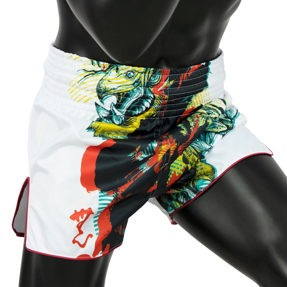 MUAY THAI SHORTS BY FAIRTEX BS1908 WHITE SATORU 2 MUAY THAI SHORTS BY FAIRTEX BS1908 WHITE SATORU - Image 2