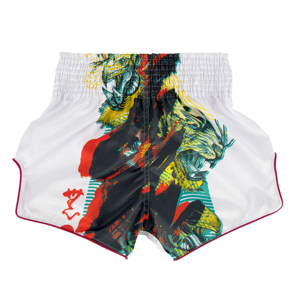 MUAY THAI SHORTS BY FAIRTEX BS1908 WHITE SATORU 4 MUAY THAI SHORTS BY FAIRTEX BS1908 WHITE SATORU - Image 4