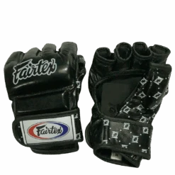 MUAY THAI MMA GLOVES FAIRTEX SPLIT KNUCKLES FGV17 - BLACK