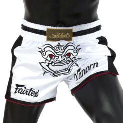 FAIRTEX MUAY THAI SHORTS FAIRTEX SLIM CUT BS1712 WHITE