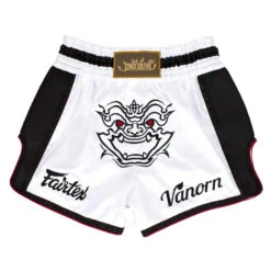 FAIRTEX MUAY THAI SHORTS FAIRTEX SLIM CUT BS1712 WHITE -Fairtex muaythaishortsfairtexbs1712 4